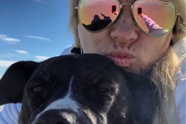 Sunshine with a dog